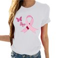 thumbnail image 1 of Sexlip Breast Cancer Shirts for Women Breast Cancer Awareness Shirt Cancer Care Gifts Short Sleeve Tee Top October White XXL, 1 of 4