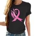 thumbnail image 1 of Sexlip Breast Cancer Shirts for Women Pink Ribbon Shirt Cancer Awareness T-Shirt Crew Neck Casual Short Sleeve Tops Tees Black M, 1 of 4
