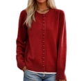 thumbnail image 1 of Sexlip Cardigans for Women Trendy Button Up Sweater Jackets Mock Neck Long Sleeve Loose Fit Chunky Knit Outwear Coats Red M, 1 of 3