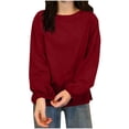 thumbnail image 1 of Sexlip Classic Crewneck Sweatshirt for Women - Relaxed Fit Soft Comfortable Pullover with Ribbed Cuffs and Hem Red L, 1 of 3