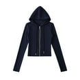thumbnail image 1 of Sexlip Crop Hoodies for Women Trendy Full Zip Up Cropped Short Jacket Casual Comfy Gym Tops Fall Outfits Winter Clothes Blue L, 1 of 2