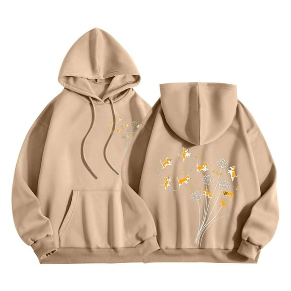 Sexlip Cute Graphic Hoodies for Teen Oversized Women's Hoodie Fleece Lined Hooded Sweatshirts with Hood Fall Trendy Yellow S