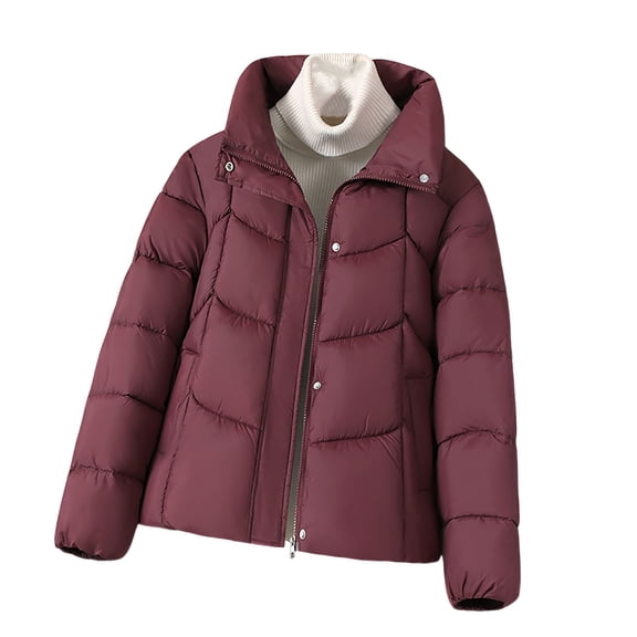 Sexlip Down Jacket for Women Lightweight Fall Puffer Hooded Jacket Casual Slim Fit Warm Duck Down Coat Travel Outdoor Red XXXL