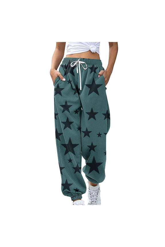 Flannel Pajama Pants Women Star Print Fuzzy Fleece Sleep Bottoms Drawstring Comfy Lounge Pant with Pockets Sleepwear Blue XL