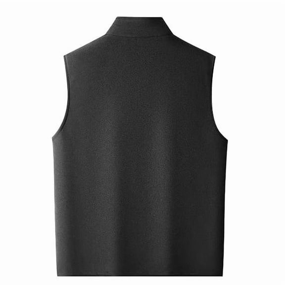 Sexlip Fleece Vest Women Lightweight Comfy Vests Outerwear Sleeveless Full Zip Stand Collar Jacket with Zipper Pockets Black XXXXL