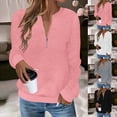 thumbnail image 1 of Sexlip Half-Zip Stand Collar Textured Sweatshirt for Women Long-Sleeve Oversized Casual Pullover Top Black L, 1 of 6