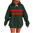 thumbnail image 1 of Sexlip Hoodies for Women Casual Long Sleeve Pullover Sweatshirts Fall Drawstring Colorblock Tunic Tops with Pockets Green XL, 1 of 5