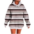 thumbnail image 1 of Sexlip Hoodies for Women Fleece Hooded Sweatshirts Oversized Pullover Long Plaid Star Stripes Print Warm Sweater with Pockets Brown S, 1 of 5