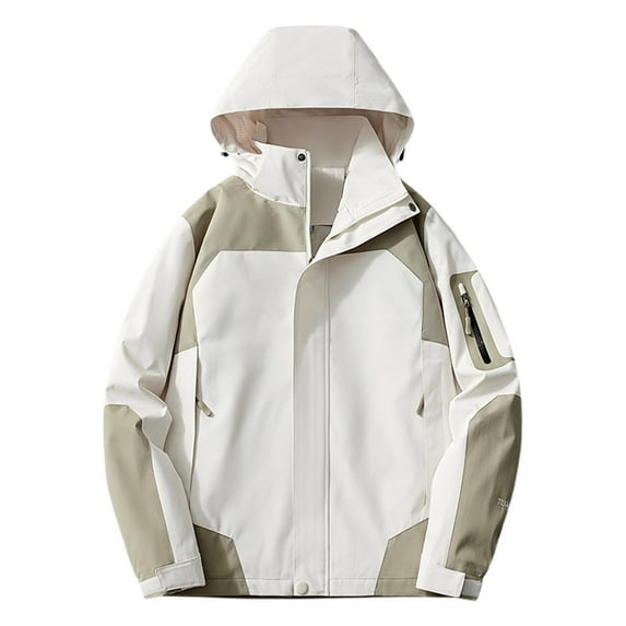 Sexlip Lightweight Rain Jacket for Women Fashion Color Block Waterproof Windbreaker Raincoat Long Sleeve Hoodies for Travel Green XXXXL