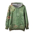 thumbnail image 1 of Sexlip Loose Off Shoulder Hooded Sweatshirt Long Sleeve Casual Top Stylish Print Lightweight Comfortable for Women Spring Summer Daily Party Wear Green XL, 1 of 4