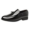 thumbnail image 1 of Sexlip Men's Leather Tassel Loafers Slip on Dress Shoes Wedding Party Formal Business Comfortable Breathable Lightweight Shoes Black 38, 1 of 7