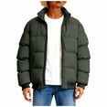 thumbnail image 1 of Sexlip Puffer Coat Womens Trendy Stand Collar Down Jackets Thicken Warm Full Zip Winter Coat Outerwear Fashion Green XXXL, 1 of 5