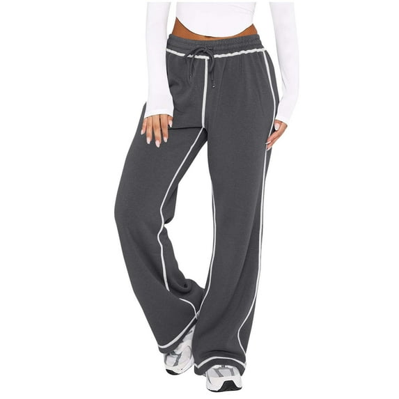 Sexlip Track Pants Women Sweatpants Soft Jogging Straight Pajama Sweats Wide Leg Sweatpants Women Lounge Pants Joggers Gray L