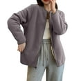 thumbnail image 1 of Sexlip Women Fleece Jacket Winter Bomber Long Sleeve Faux Sherpa Fuzzy Casual Zip Up Coat Pocket Gray XXXL, 1 of 3