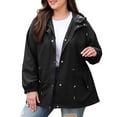 thumbnail image 1 of Sexlip Women Plus Size Rain Jacket Lightweight Raincoat with Hood Waterproof Outdoor Windbreaker Black XL, 1 of 5