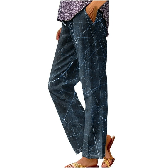 Sexlip Women Wide Leg Jeans Stretchy Baggy High Waisted Denim Pants Pull On Straight Leg Casual Drawstring Trousers Blue XXXL