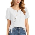 thumbnail image 1 of Sexlip Women's Blouse Short Sleeve Loose Fit Trendy Design Versatile Styling Breathable Wear Fashion Forward Modern Style White M, 1 of 6