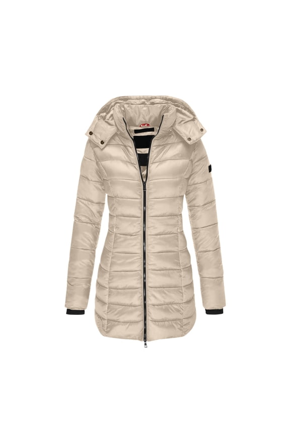 Women's Casual Fashion Maryan Hooded Ultra Lightweight Warm Thermolite Long Puffer Coat Yellow S