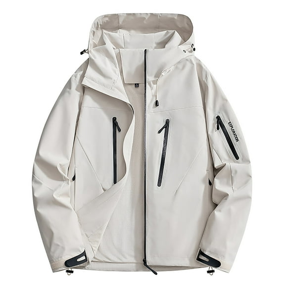 Sexlip Women's Casual Outdoor Jacket Lightweight Soft Shell Windbreaker Waterproof Coat With Hood White S