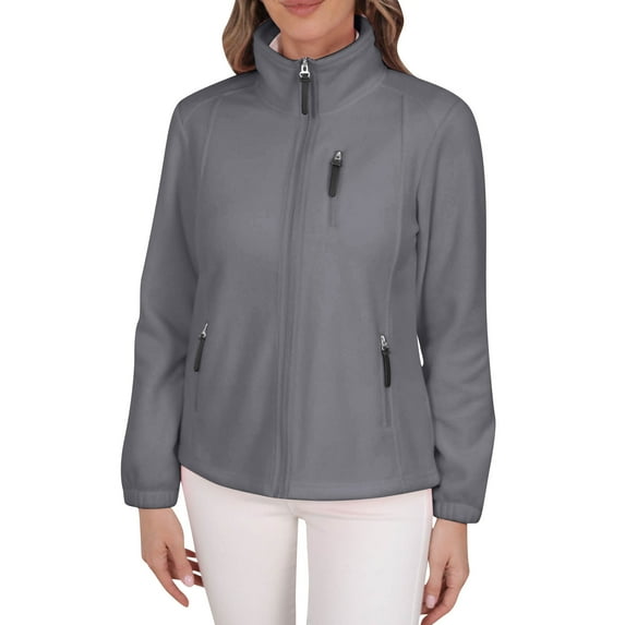 Sexlip Women's Casual Scrub Warm-Up Jacket Raglan with Pockets with Ultra Soft and Durable Fabric Gray S