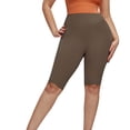 thumbnail image 1 of Sexlip Women's Compression Capri Shorts High Waist Stretch Fabric Quick Dry Material Gym Workout Active Wear Brown XL, 1 of 3