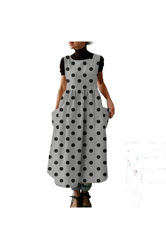 Women's Convertible Side Tank Dress With Pockets And Multiple Styling Options Gray XXL