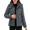 thumbnail image 1 of Sexlip Women's Corduroy Quilted Puffer Jacket Zip Up Long Sleeve Padded Casual Fashion Barn Jackets Coat with Pockets Gray XXXXL, 1 of 7