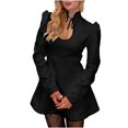 thumbnail image 1 of Sexlip Women's Elegant Mini Dress Long Puff Sleeve Mock Tie Neck A-Line Party Cocktail Bodycon Fashion Casual Dresses Black M, 1 of 8