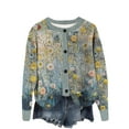 thumbnail image 1 of Sexlip Women's Fall Floral Cardigans Sweaters Button Oversized Long Sleeve Open Front Sweaters Plus Size Cozy Coats Tops Outfits Blue S, 1 of 4