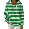 thumbnail image 1 of Sexlip Women's Fashionable Casual Hooded Long-sleeved Printed Pocket Hooded Drawstring Sweatshirt Green M, 1 of 4