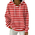 thumbnail image 1 of Sexlip Women's Fashionable Casual Hooded Long-sleeved Printed Pocket Hooded Drawstring Sweatshirt Red L, 1 of 4