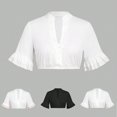 thumbnail image 1 of Sexlip Women's Flared Sleeve Cropped Crop Top Unique Design Lightweight Material Daily Casual Wear Black L, 1 of 6