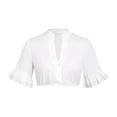 thumbnail image 1 of Sexlip Women's Flared Sleeve Cropped Crop Top Unique Design Lightweight Material Daily Casual Wear White L, 1 of 8