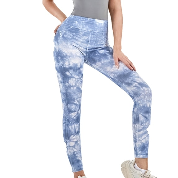 Sexlip Women's Fleece Lined Solid Color Full Length Winter Leggings Free Size Blue S