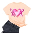 thumbnail image 1 of Sexlip Women's Heart Ribbon Print Short Sleeve T Shirt Stylish Design Soft Fabric Daily Casual Wear Beige M, 1 of 3
