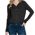 thumbnail image 1 of Sexlip Women's Long Sleeve V Neck Tops Fall Fashion Casual Blouses Pullover Sweaters Tunics for Daily Outfits Black XL, 1 of 7