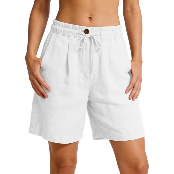 Sexlip Women's Pants Summer loose fit wide leg high waist casual suitable for all occasions superior comfort all day long White S