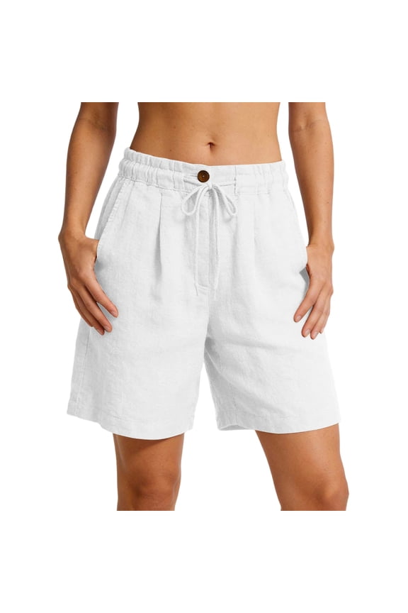 Women's Pants Summer loose fit wide leg high waist casual suitable for all occasions superior comfort all day long White S