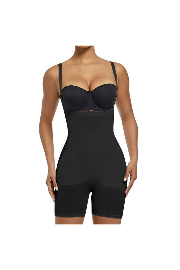 Women's Peach Hip Shaper Shorts High Waist Compression Fabric Slim Silhouette Tummy Control Daily Wear Black S