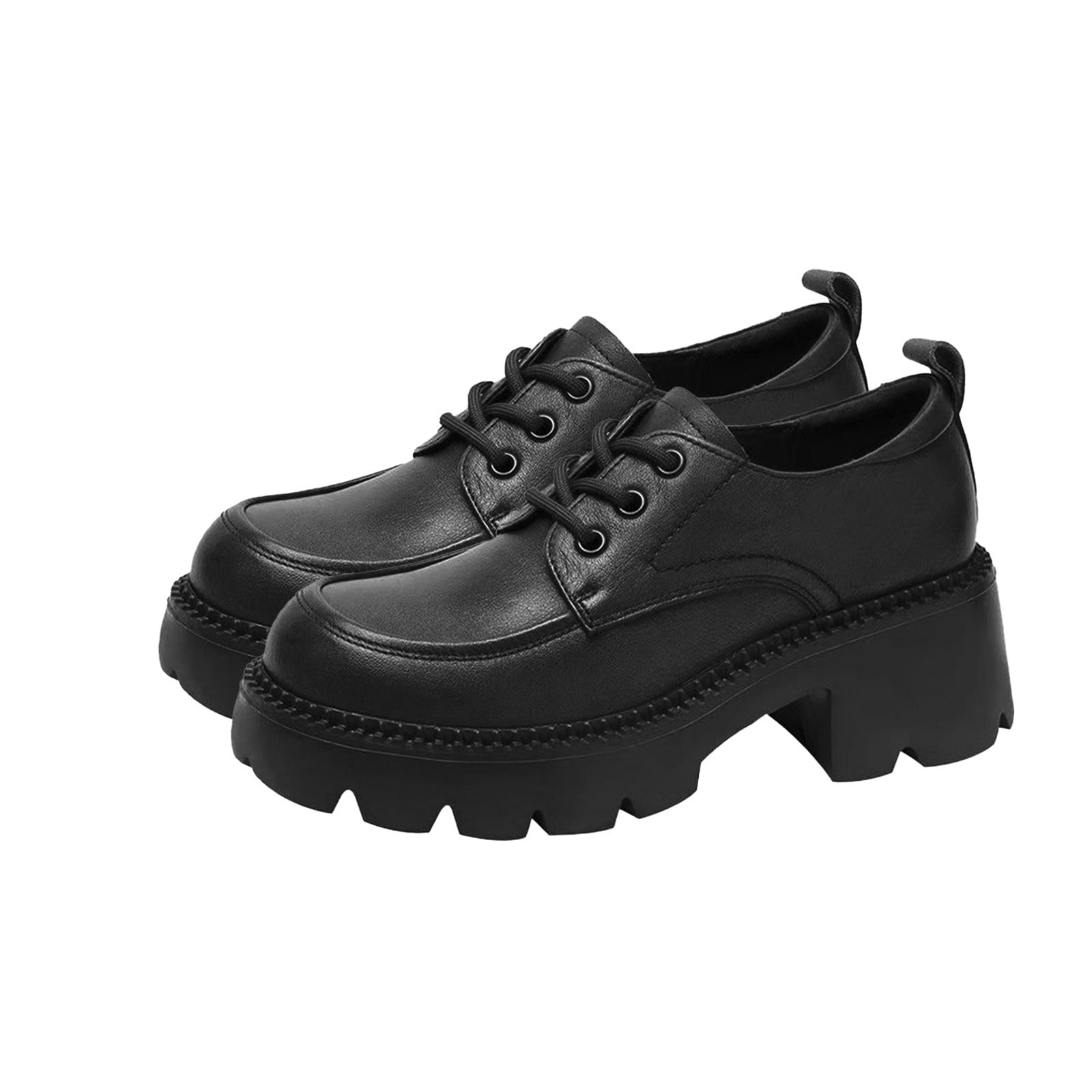 womens black platform dress shoes Sexlip Women's Oxfords Lace Up Wedge Heel Leather Comfortable Solid Color Thick Heel Casual Shoes 38 Featuring a semi Guest of the Wedding female loafers shoes Size:IT41 Haggar 4-Way Stretch Dress