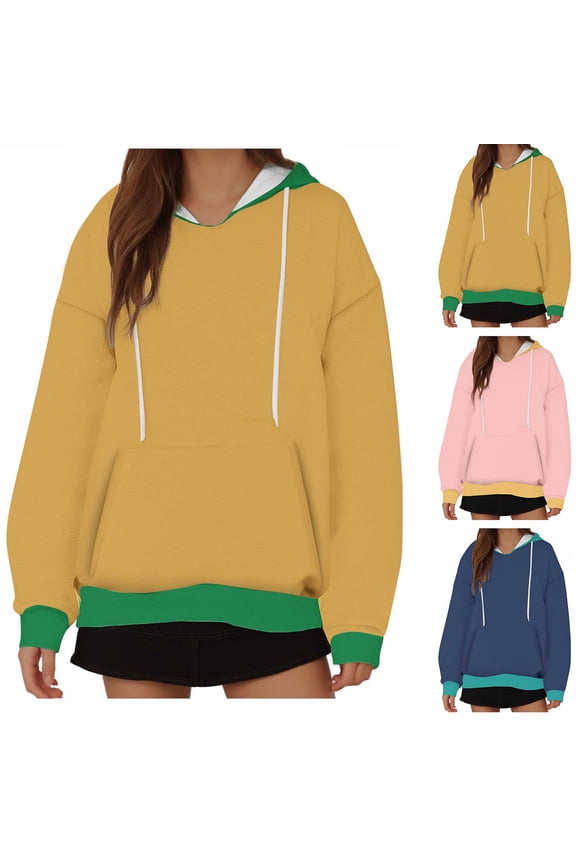 Women's Printed Long Sleeve Hoodie Casual Top Loose Fitting Round Neck Stylish Comfortable Lightweight Great for Daily Wear Party Dance Performance Blue L