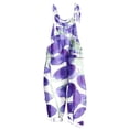 thumbnail image 1 of Sexlip Women's Printed Overalls Wide Leg Pants Adjustable Straps Relaxed Cut Soft Fabric Vacation Street Wear Purple XXXXXL, 1 of 5