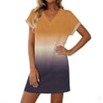 thumbnail image 1 of Sexlip Women's Printed Short Sleeved V-Neck Loose And Comfortable Short Nightgown Orange XXL, 1 of 5