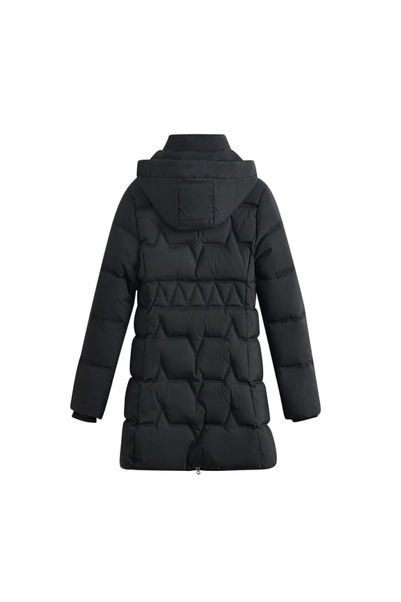 Women's Puffer jacket Warm Insulated Winter Coat Lightweight Water-Resistant Padded Parka with Hood Black M