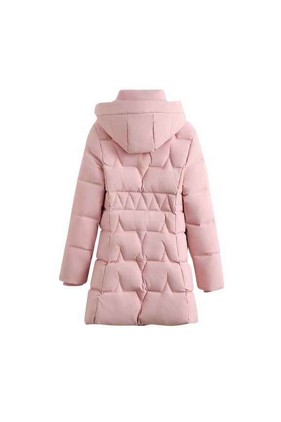 Women's Puffer jacket Warm Insulated Winter Coat Lightweight Water-Resistant Padded Parka with Hood Pink XXXL