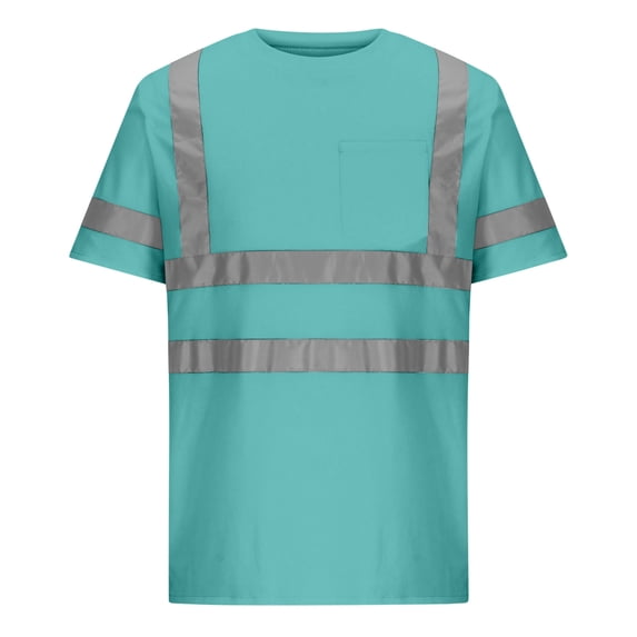 Sexlip Women's Reflective Strip Short Sleeve Work Top Durable Material Stylish Design Workwear Occasions Green XXXL