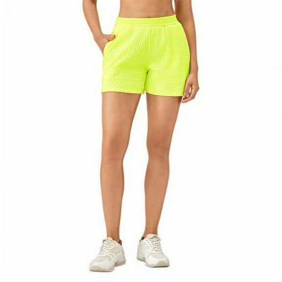 Sexlip Women's Relaxed Casual Shorts Drawstring Waist Soft Fabric Relaxed Cut Travel Weekend Outdoor Outfit Yellow M