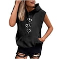 thumbnail image 1 of Sexlip Women's Sleeveless Hooded Letter Top Stylish Design Lightweight Material Daily Casual Wear Black XL, 1 of 4