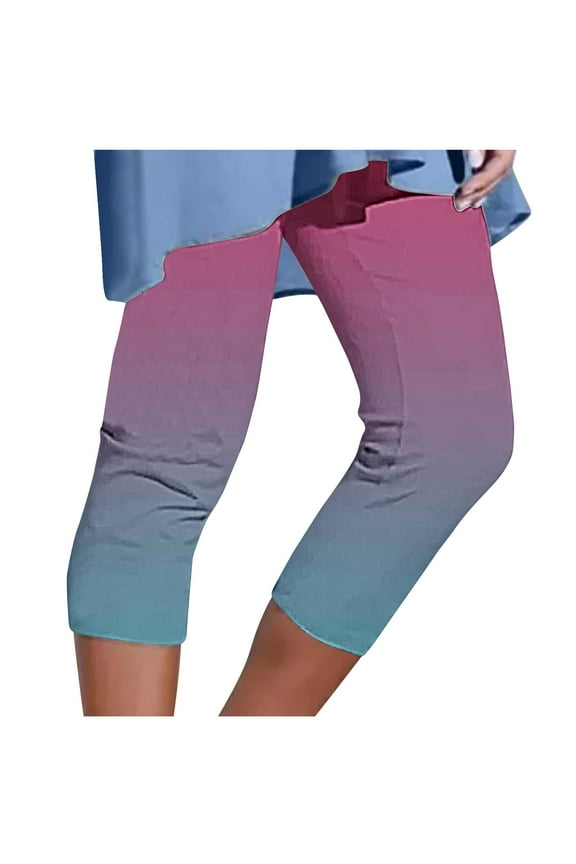 Women's Straight Leg Comfort Capri w/Tummy Control and Secret Pocket Multicolor XXXL