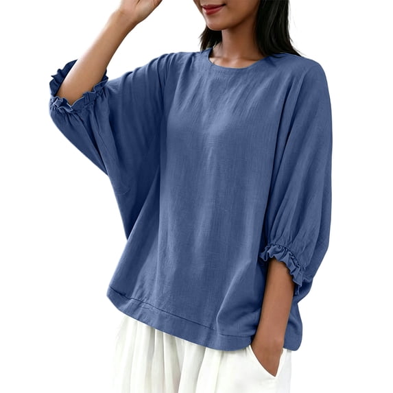Sexlip Women's Top Comfortable Wear Everyday Versatile Wear Easy Care Fabric Fashion Forward Modern Style Classic Design Blue M